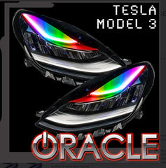 Oracle Lighting 1286-504 - 201720 Tesla Model 3 Headlights ColorSHIFT DRL Upgrade - ColorSHIFT - w/Simple Controller