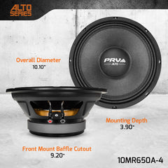 PRV Audio 10MR650A-4 10" Midrange Loudspeaker