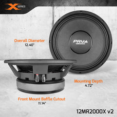 PRV Audio 12MR2000X v2 12" Midrange Loudspeaker