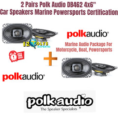 2 Pairs Polk Audio DB462 4x6" Car Speakers Marine Powersports Certification
