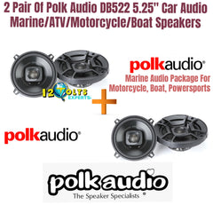 2 Pair Of Polk Audio DB522 5.25" Car Audio Marine/ATV/Motorcycle/Boat Speakers