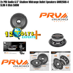 2x PRV Audio 6.5" Shallow Midrange Bullet Speakers 6MR250B-4 SLIM 4 Ohm 500W