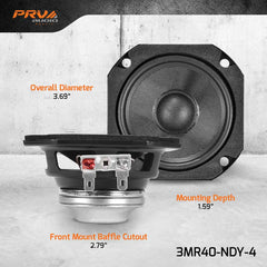 PRV Audio 3MR40-NDY-4 3" Neodymium Midrange Loudspeaker