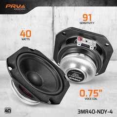 PRV Audio 3MR40-NDY-4 3" Neodymium Midrange Loudspeaker