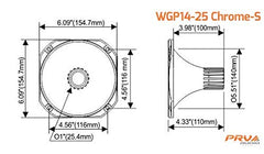 PRV Audio WGP14-25 CHROME-S 1" Exit Waveguide
