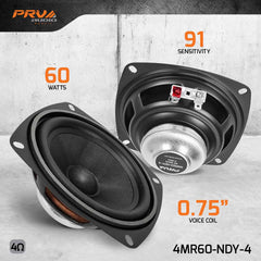 PRV Audio 4MR60-NDY-4 4" Neodymium Midrange Loudspeaker