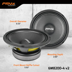 PRV Audio 6MB200-4 v2 6.5" Midbass Loudspeaker