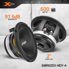 PRV Audio 6MR600X-NDY-4 6.5" Neodymium Midrange Loudspeaker