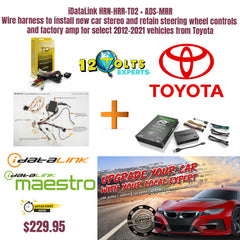 iDatalink HRN-HRR-TO2 + ADS-MRR Connect a new car stereo and retain steering wheel controls and factory amp in select Toyota-made vehicles