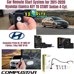 Car Remote Start System for 2011-2020 Hyundai Elantra Std. Key Automatic + RF-1WR3-AP One Button RF Kit (up to 1500' range)