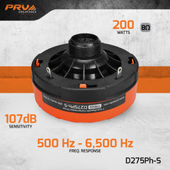 PRV Audio D275Ph-S 1" Exit Phenolic Compression Driver