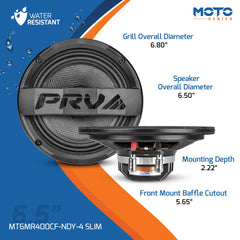 PRV Audio MT6MR400CF-NDY-4 SLIM 6.5" Carbon Fiber Neodymium Midrange Loudspeaker