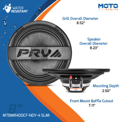 PRV Audio MT8MR400CF-NDY-4 SLIM 8" Carbon Fiber Neodymium Midrange Loudspeaker