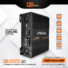 PRV Audio QS3000 2 Ohm 1 Channel Full Range Amplifier
