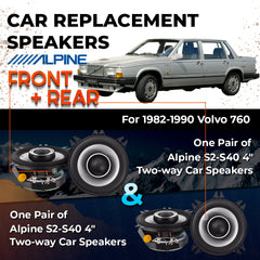 Car Speaker Replacement fits 1982-1990 for Volvo 760