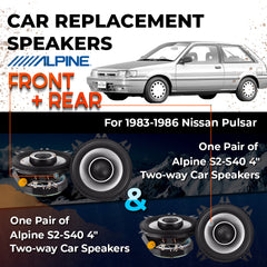 Car Speaker Replacement fits 1983-1986 for Nissan Pulsar