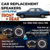 Car Speaker Replacement fits 1986-1990 for Volvo 780