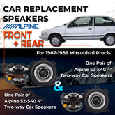 Car Speaker Replacement fits 1987-1989 for Mitsubishi Precis