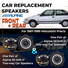 Car Speaker Replacement fits 1987-1989 for Mitsubishi Precis