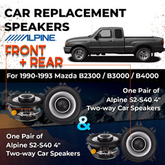 Car Speaker Replacement fits 1990-1993 for Mazda B2300 / B3000 / B4000