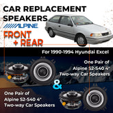Car Speaker Replacement fits 1990-1994 for Hyundai Excel