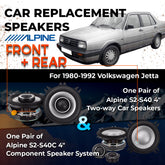 Car Speaker Replacement fits 1980-1992 for Volkswagen Jetta