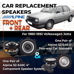 Car Speaker Replacement fits 1980-1992 for Volkswagen Jetta