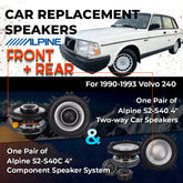 Car Speaker Replacement fits 1990-1993 for Volvo 240