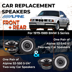 Car Speaker Replacement fits 1979-1989 for BMW 5 Series