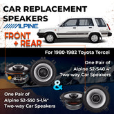 Car Speaker Replacement fits 1980-1982 for Toyota Tercel