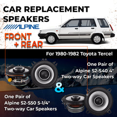 Car Speaker Replacement fits 1980-1982 for Toyota Tercel