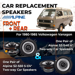 Car Speaker Replacement fits 1980-1985 for Volkswagen Vanagon