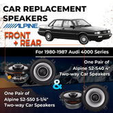 Car Speaker Replacement fits 1980-1987 for Audi 4000 Series