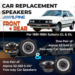Car Speaker Replacement fits 1981-1984 for Subaru GL, DL sedan