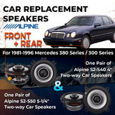 Car Speaker Replacement fits 1981-1996 for Mercedes 380 Series / 300 Series