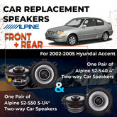 Car Speaker Replacement fits 2002-2005 for Hyundai Accent