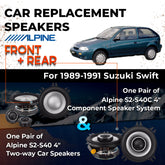 Car Speaker Replacement fits 1989-1991 for Suzuki Swift
