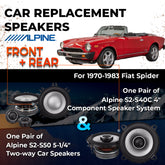 Car Speaker Replacement fits 1970-1983 for Fiat Spider