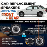 Car Speaker Replacement fits 1998-2002 for Honda Passport