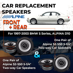 Car Speaker Replacement fits 1997-2003 for BMW 5 Series, ALPINA D10