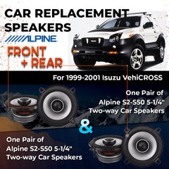 Car Speaker Replacement fits 1999-2001 for Isuzu VehiCROSS