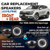 Car Speaker Replacement fits 1998-2003 for Kia Sportage