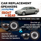 Car Speaker Replacement fits 1999-2006 for Volvo S80