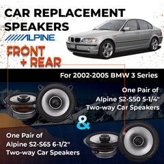 Car Speaker Replacement fits 2002-2005 for BMW 3 Series