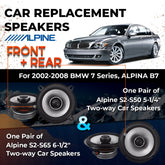 Car Speaker Replacement fits 2002-2008 for BMW 7 Series, ALPINA B7
