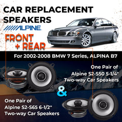 Car Speaker Replacement fits 2002-2008 for BMW 7 Series, ALPINA B7