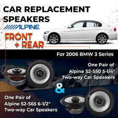 Car Speaker Replacement fits 2006 for BMW 3 Series Convertible