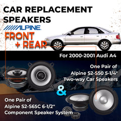 Car Speaker Replacement fits 2000-2001 for Audi A4