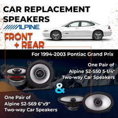 Car Speaker Replacement fits 1994-2003 for Pontiac Grand Prix