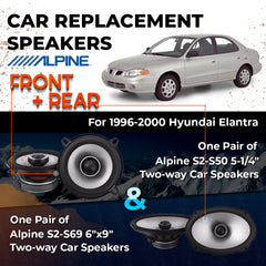 Car Speaker Replacement fits 1996-2000 for Hyundai Elantra